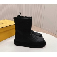 Purchase Fendi Apres Chic Snow Boots in FF Leather Black 1224005