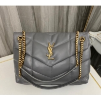 Market Sells Saint Laurent Loulou Puffer Medium Bag in Quilted Lambskin 577475 Grey