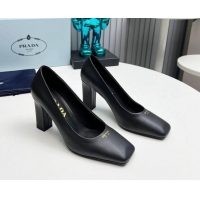 Good Looking Prada Calf leather high heeled pumps 9cm Black 1227022