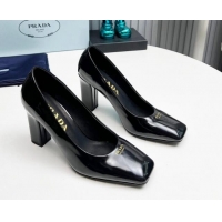 Best Product Prada Brushed leather high heeled pumps 9cm Black 1227028