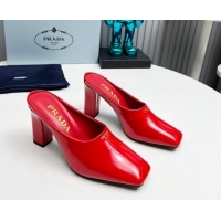 Low Cost Prada Patent leather high heeled mules 9cm Red 1227037