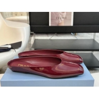 Good Quality Prada Patent leather flat mules Burgundy 1227045