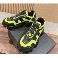 Hot Style Prada Men's Cloudbust Thunder Sneakers in Knit and Rubber Yellow 1227115