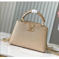 New Design Louis Vuitton Capucines BB Bag with Strass Hardware in Gold Taurillon Leather M24583 2025