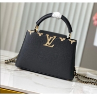 Grade Design Louis Vuitton Capucines BB Bag with Strass Hardware in Black Taurillon Leather M24583 2025