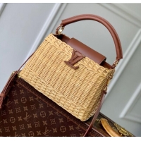 Reasonable Price Louis Vuitton Capucines BB Bag in Cowhide and Rattan Brown M11617 2025