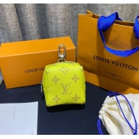 Well Crafted Louis Vuitton Monogram Canvas and Calfskin Leather Pouch Bag Charm 8x8cm 0115 Yellow 2025