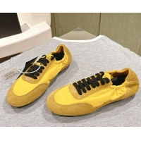 Best Grade Prada Women's Collapse Re-Nylon and suede elasticized sneakers Yellow 1227125