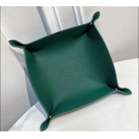 Luxury Cheap Hermes Mises Bridge Change Grained Calfskin Leather Tray 25cm H5074 Green 2025