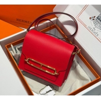 Top Quality Hermes Roulis Mini Bag 18cm in Evercolor Leather H0118 Chinese Red 2025