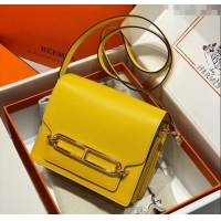 Super Quality Hermes Roulis Mini Bag 18cm in Evercolor Leather H0118 Amber Yellow 2025