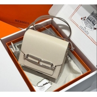 Best Price Hermes Roulis Mini Bag 18cm in Evercolor Leather Cream H0118 White/Silver 2025