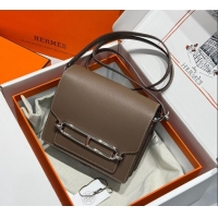 Best Product Hermes Roulis Mini Bag 18cm in Evercolor Leather H0118 Elephant Grey/Silver 2025