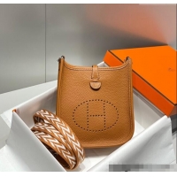 Pretty Style Hermes Evelyne Mini Bag 18cm in Togo Calfskin H0118 Golden Brown 2025