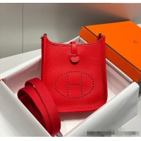 Top Quality Hermes Evelyne Mini Bag 18cm in Togo Calfskin H0118 Chinese Red 2025