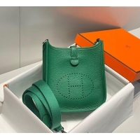 Best Price Hermes Evelyne Mini Bag 18cm in Togo Calfskin H0118 Emerald Green 2025