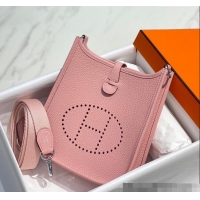 Top Grade Hermes Evelyne Mini Bag 18cm in Togo Calfskin H0118 Milk Shake Pink 2025