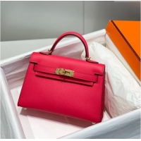 Top Design Hermes Mini Kelly II Bag 19cm in Epsom Leather 0118 Acme Pink 2025