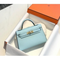 Famous Brand Hermes Mini Kelly II Bag 19cm in Epsom Leather 0118 Breeze Blue 2025