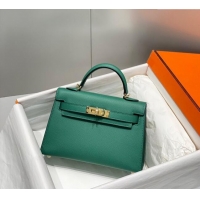 Low Price Hermes Mini Kelly II Bag 19cm in Epsom Leather 0118 Emerald Green 2025