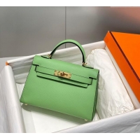 Best Grade Hermes Mini Kelly II Bag 19cm in Epsom Leather 0118 Avocado Green 2025