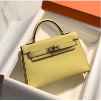 Traditional Discount Hermes Mini Kelly II Bag 19cm in Epsom Leather 0118 Chick Yellow 2025