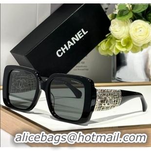 Cheap Design Chanel Sunglasses with Silver-Tone Mesh CH5532 Black 2024