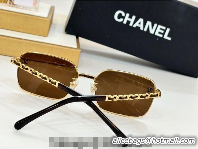 Top Quality Chanel Sunglasses with Chain CH4282 Brown 2024