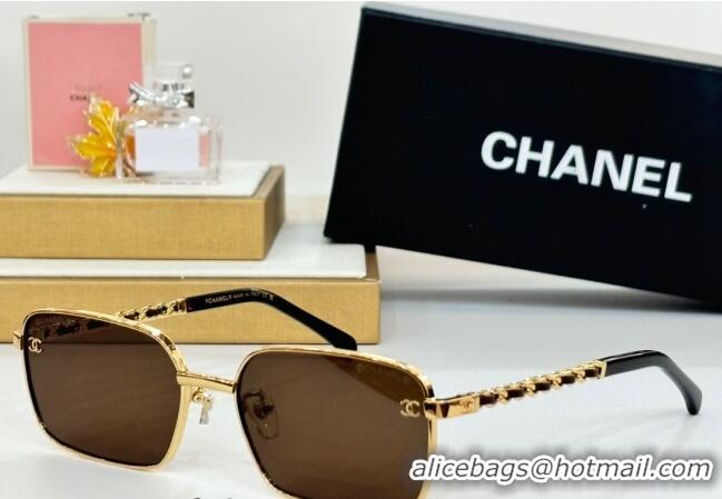 Top Quality Chanel Sunglasses with Chain CH4282 Brown 2024