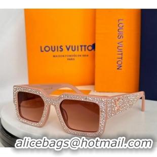 Famous Brand Louis Vuitton Sunglasses with Strass Z2396E Pink 2024