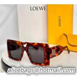 Top Quality Loewe Sqaure Sunglasses with Stripes LW40090 Orange/Grey 2024