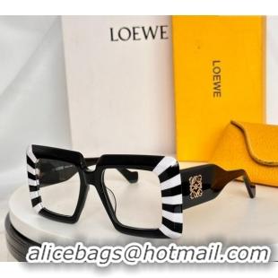 Shop Discount Loewe Sqaure Sunglasses with Stripes LW40090 Black/White 2024