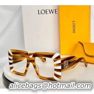 Best Price Loewe Sqaure Sunglasses with Stripes LW40090 Beige/Clear 2024