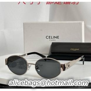 Luxury Discount Celine Triomphe Sunglasses CL40235U 01 Black/Silver 2025