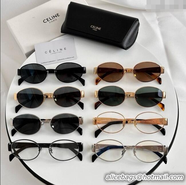 Luxury Discount Celine Triomphe Sunglasses CL40235U 01 Black/Silver 2025