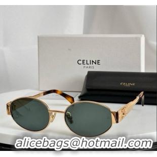 Best Price Celine Triomphe Sunglasses CL40235U 02 Black/Gold 2025