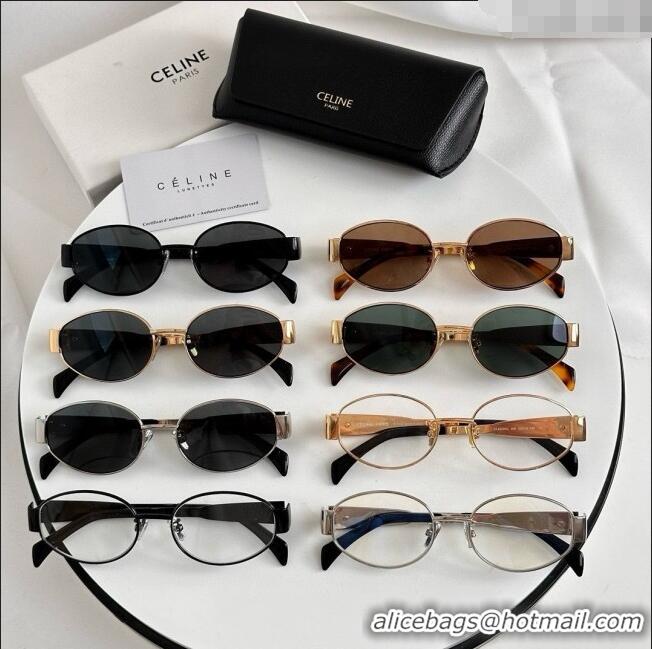 Best Price Celine Triomphe Sunglasses CL40235U 02 Black/Gold 2025