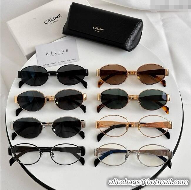 Good Quality Celine Triomphe Sunglasses CL40235U 03 Brown/Gold 2025