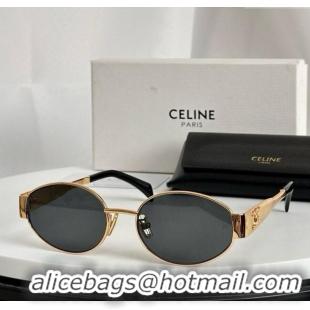 Inexpensive Celine Triomphe Sunglasses CL40235U 05 Black/Gold 2025