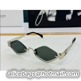 Well Crafted Celine Triomphe Sunglasses CL42117U 13 Black/Silver 2025