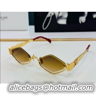 Famous Brand Celine Triomphe Sunglasses CL42117U 15 Brown/Gold 2025