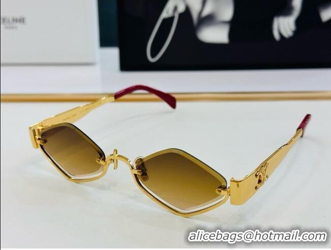 Famous Brand Celine Triomphe Sunglasses CL42117U 15 Brown/Gold 2025