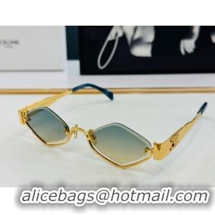 Best Price Celine Triomphe Sunglasses CL42117U 16 Blue/Gold 2025