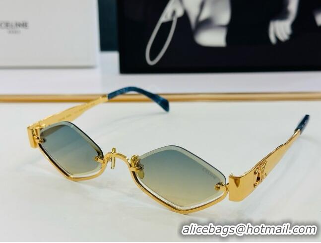 Best Price Celine Triomphe Sunglasses CL42117U 16 Blue/Gold 2025