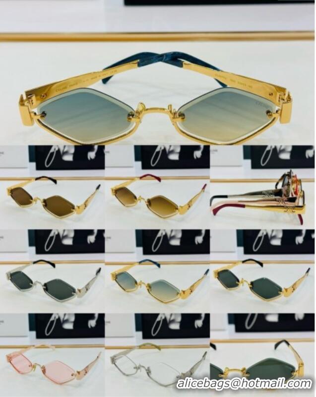 Best Price Celine Triomphe Sunglasses CL42117U 16 Blue/Gold 2025