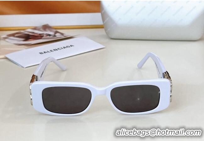 Well Crafted Balenciaga Sunglasses with Strass BB0096 White 2024