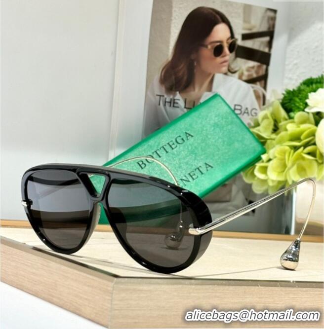 Famous Brand Bottega Veneta Sunglasses BV1273 Black/Silver 2024