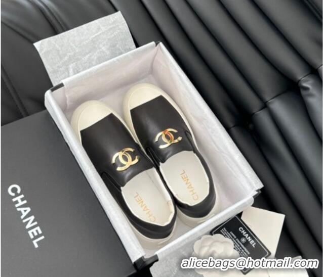 Purchase Chanel Calfskin Slip-on Sneakers Black 0102017