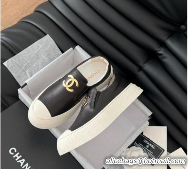 Purchase Chanel Calfskin Slip-on Sneakers Black 0102017