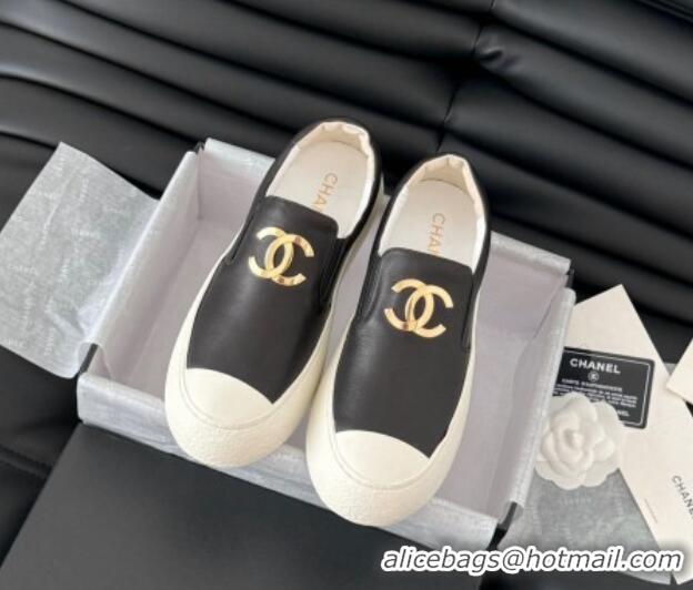 Purchase Chanel Calfskin Slip-on Sneakers Black 0102017